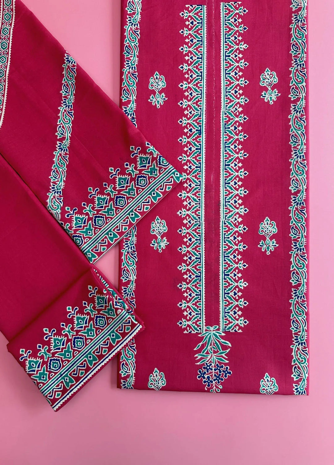 Adaa By Mahnoor Printed Cotton Lawn Suits Unstitched 2 Piece Candy Pink - Summer Collection