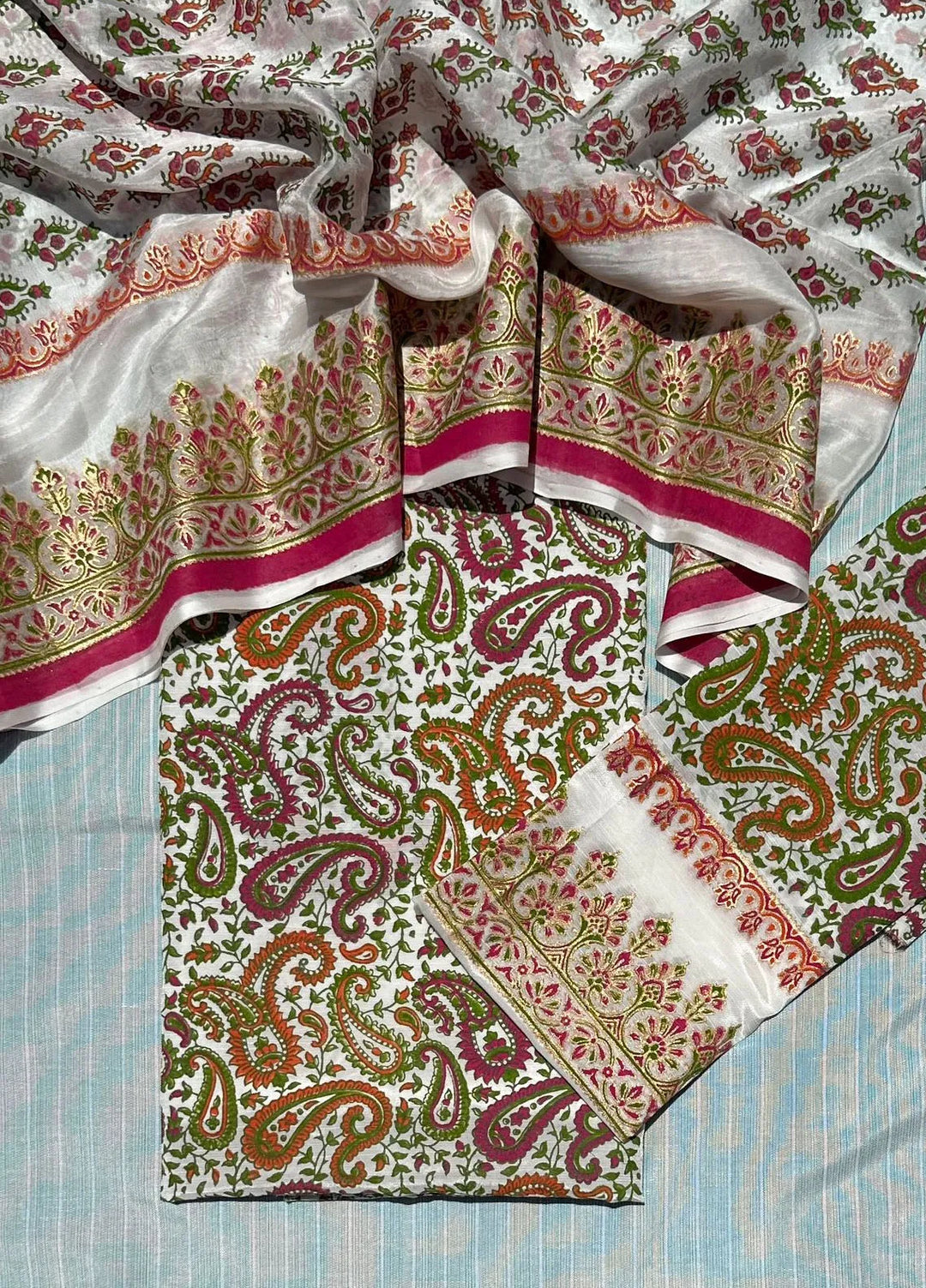 Adaa By Mahnoor Printed Raw Silk Suits Unstitched 3 Piece Vivid - Festive Collection