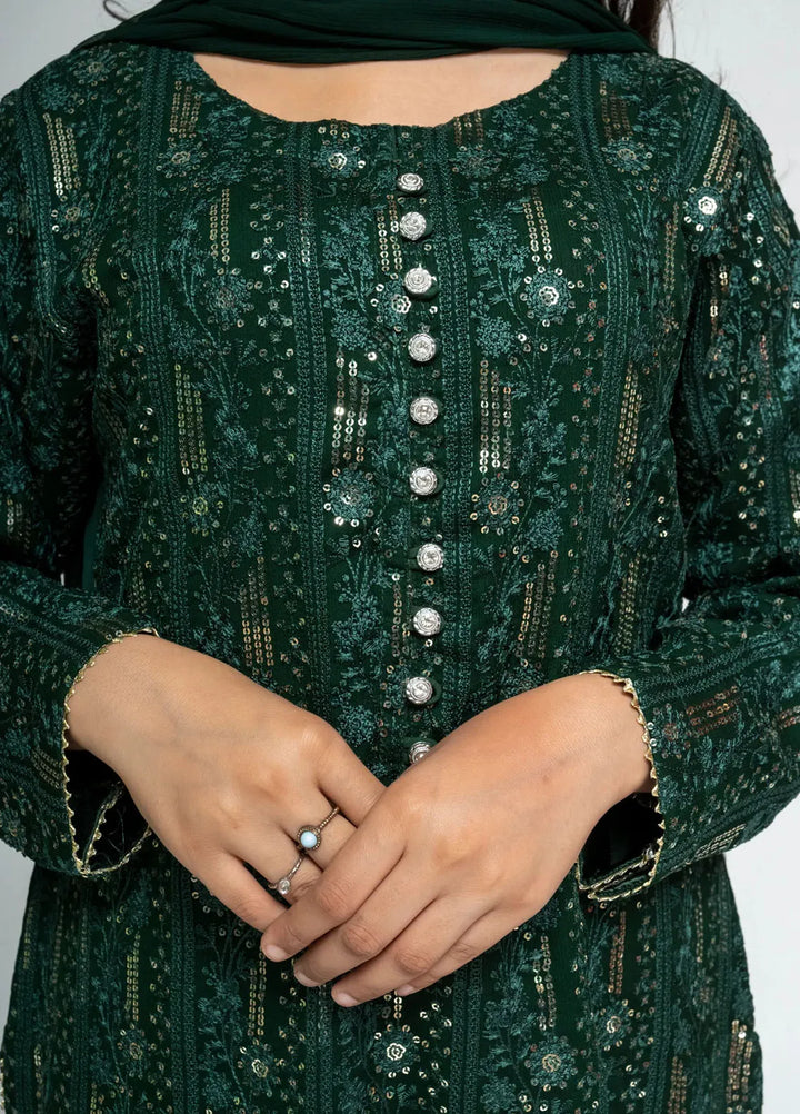 Adam Couture Pret Embroidered Chiffon 3 Piece Suit Malka