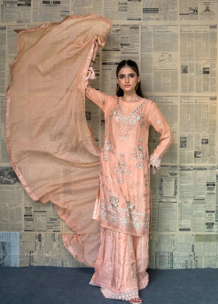 Adam Couture Pret Embroidered Chiffon 3 Piece Suit Parisha