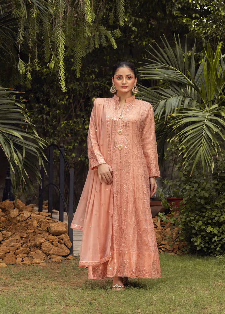 Adams Couture Pret Embroidered Chiffon 3 Piece Suit Gulmina T Pink