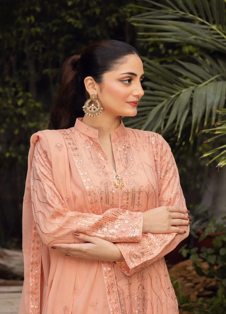 Adams Couture Pret Embroidered Chiffon 3 Piece Suit Gulmina T Pink
