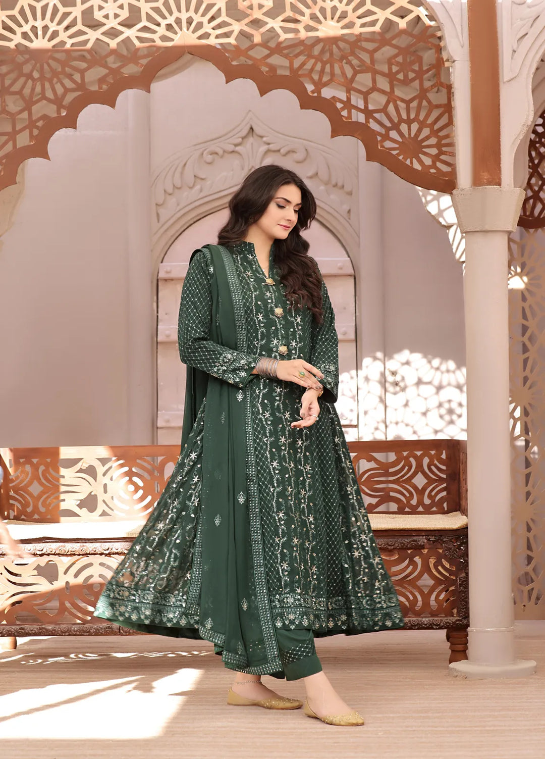 Adams Couture Pret Embroidered Chiffon 3 Piece Suit Roshni
