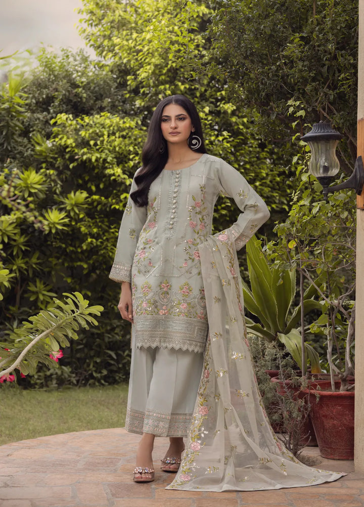 Adams Couture Pret Embroidered Organza 3 Piece Suit Haseena