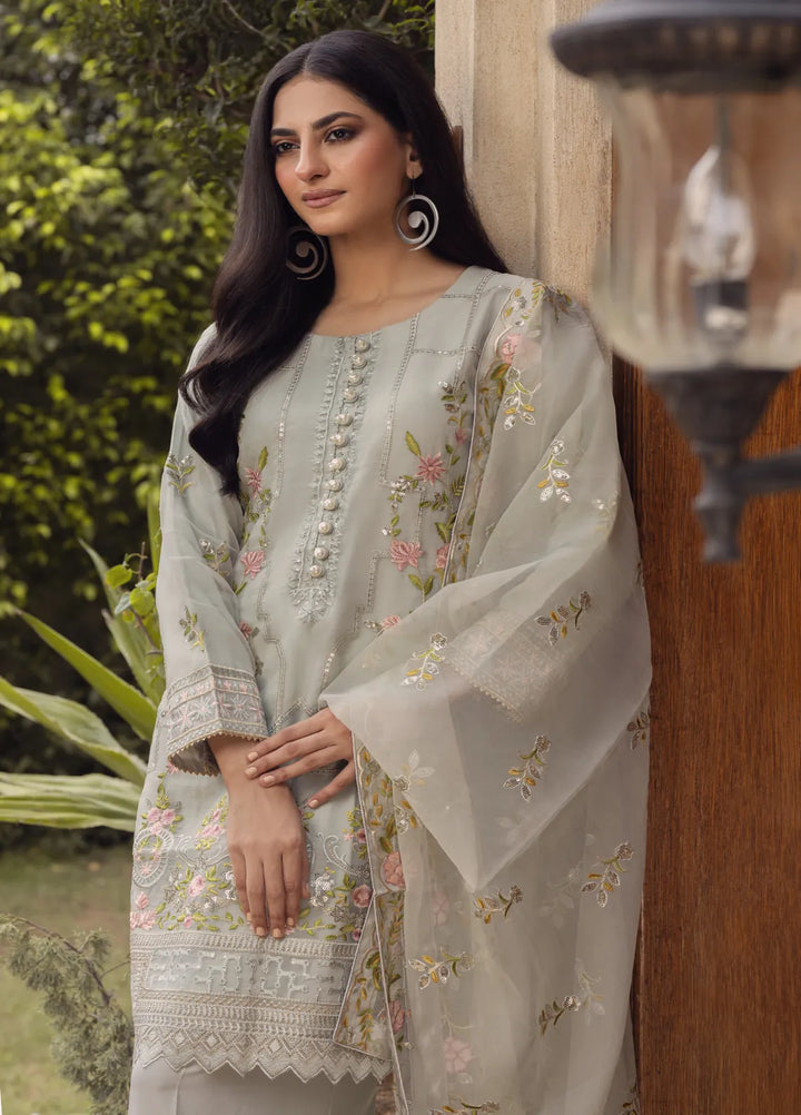 Adams Couture Pret Embroidered Organza 3 Piece Suit Haseena