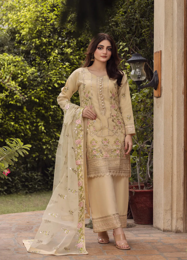 Adams Couture Pret Embroidered Organza 3 Piece Suit Shehzadi