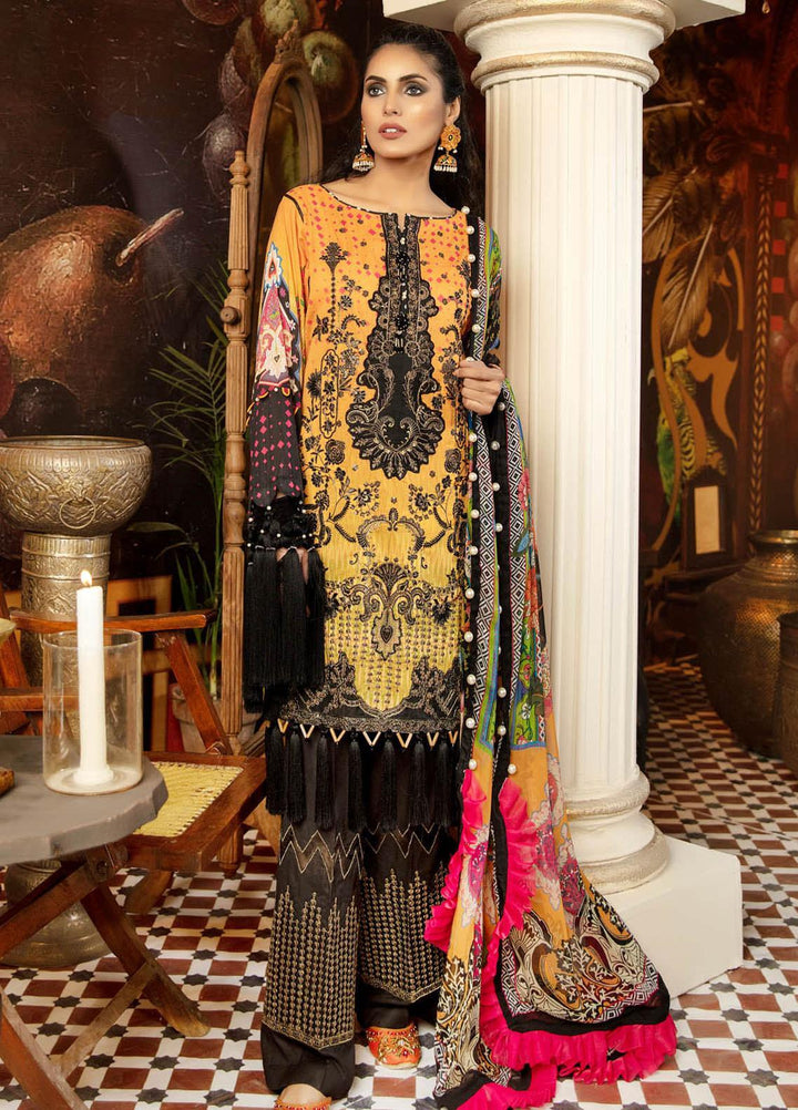 Adan's Libas Embroidered Lawn Suits Unstitched 3 Piece AL21EL D-06 - Summer Collection