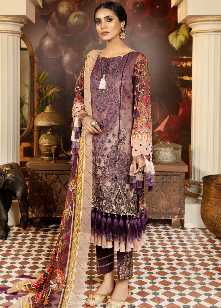 Adan's Libas Embroidered Lawn Suits Unstitched 3 Piece AL21EL D-08 - Summer Collection