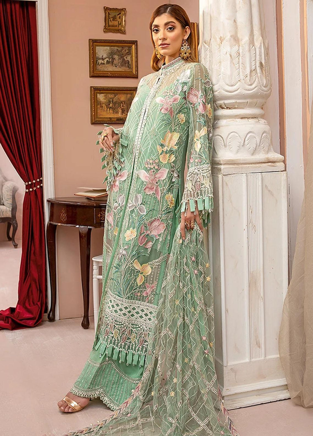 Luxulia By Adan's Libas Embroidered Chiffon Suits Unstitched 3 Piece AL21LC 08 Dramatic Thrive - Luxury Collection