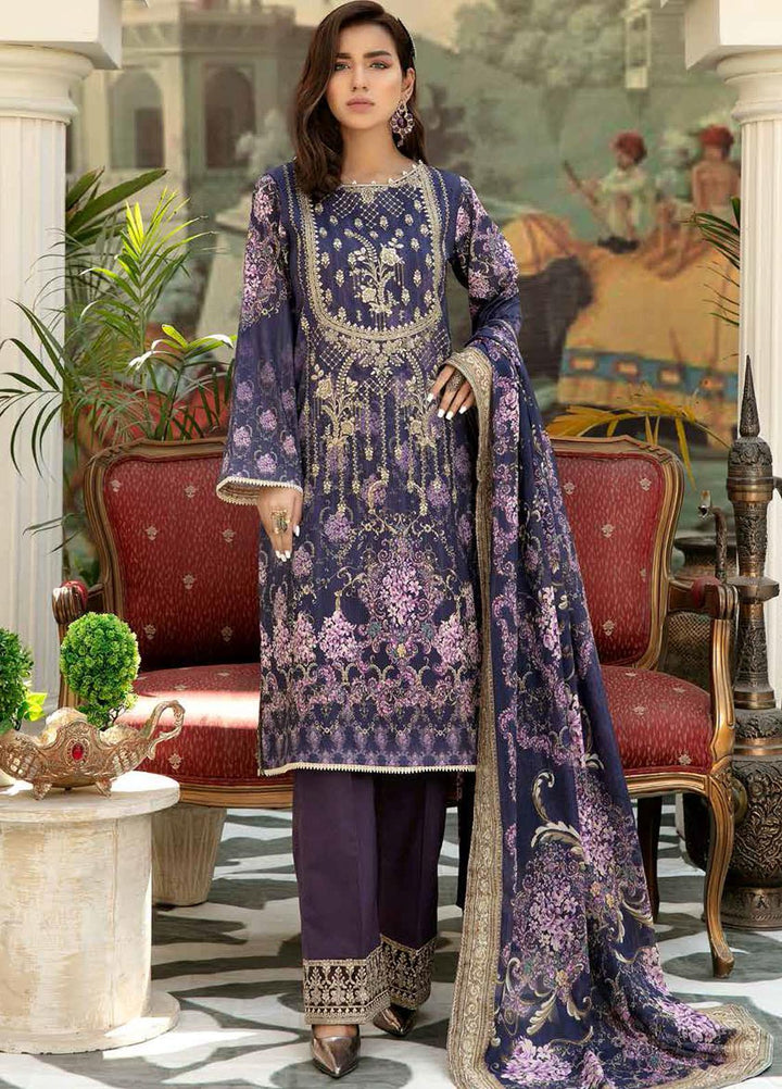 Adan's Libas Embroidered Lawn Suits Unstitched 3 Piece AL21SE D-04 - Summer Collection