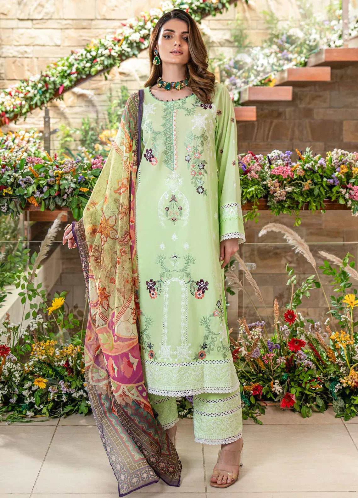 Addee Pret Embroidered Chiffon 3 Piece Suit MF-030 Ziba
