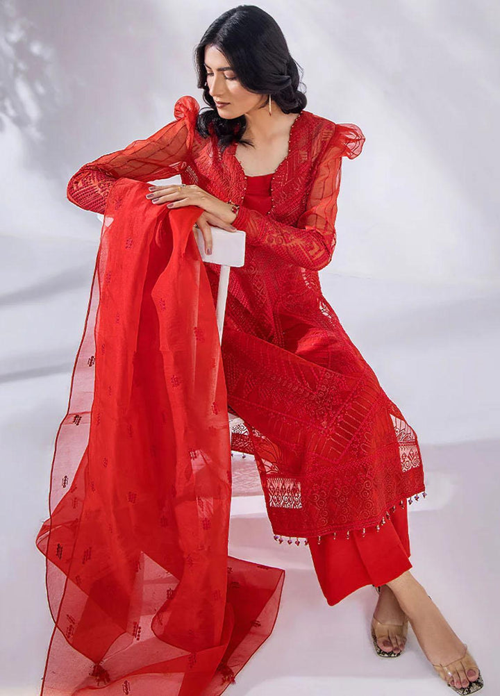 Afreen By Malook Embroidered Organza Suits Unstitched 4 Piece MLK23AF Samara - Festive Collection