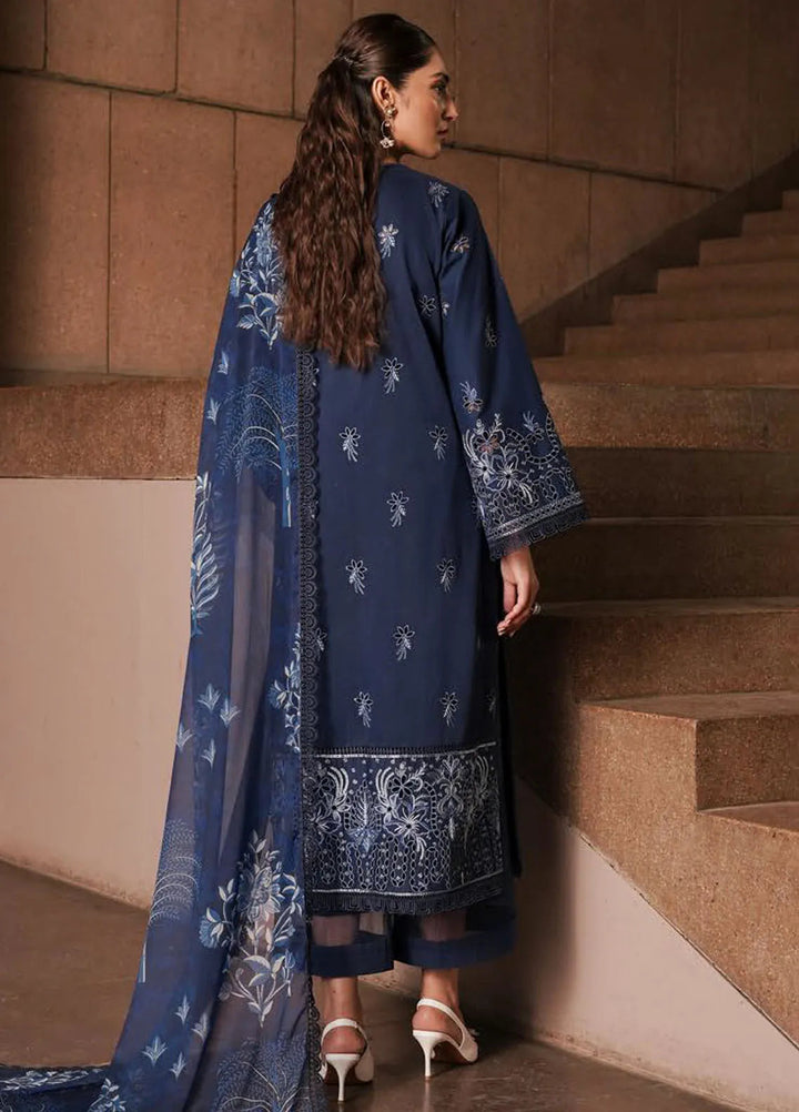 Afrozeh Chikankari Lawn Suit Unstitched 3 Piece AF24CL Capri - Festive Collection