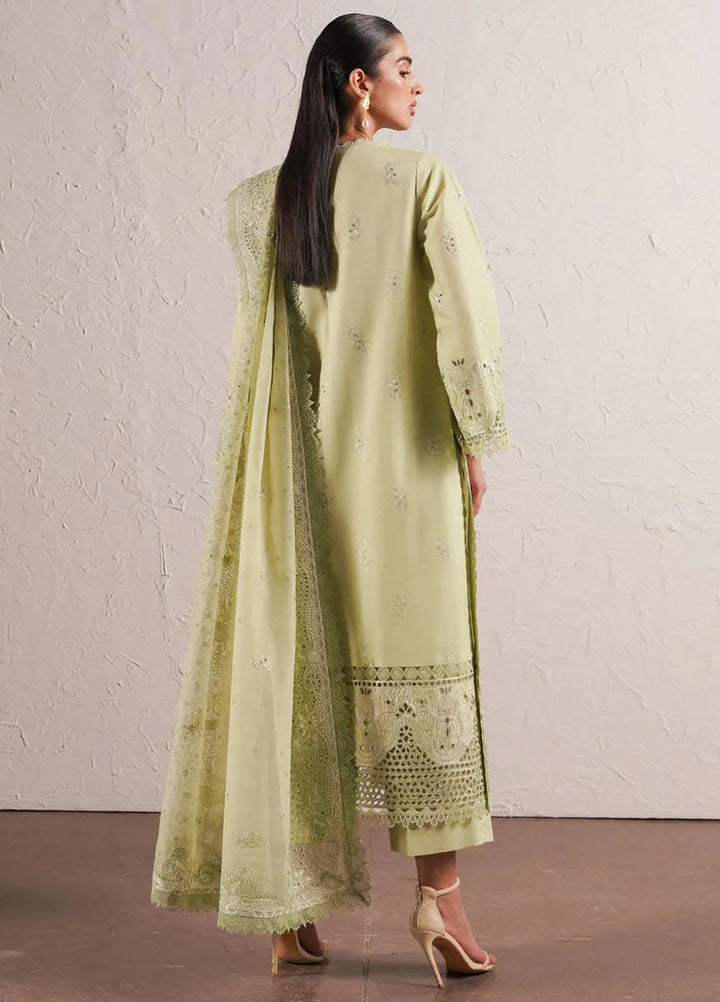 Afrozeh Chikankari Lawn Suit Unstitched 3 Piece AF24CL Kelly - Festive Collection