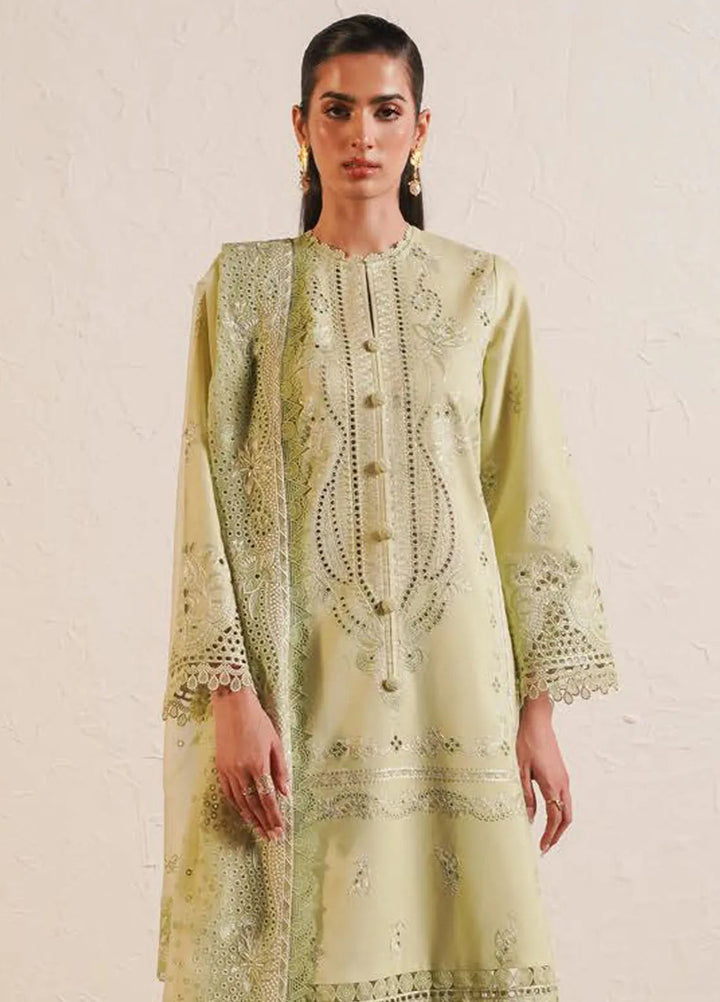 Afrozeh Chikankari Lawn Suit Unstitched 3 Piece AF24CL Kelly - Festive Collection