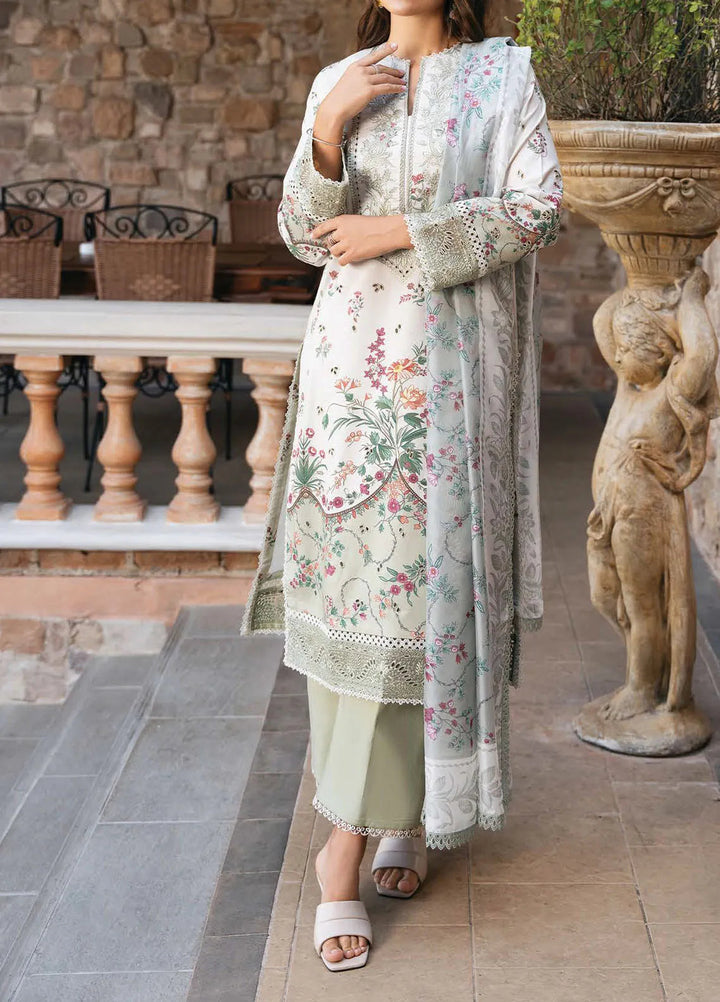 Afrozeh Embroidered Lawn Suit Unstitched 3 Piece AF25DH D-05 Rosheen A - Summer Collection