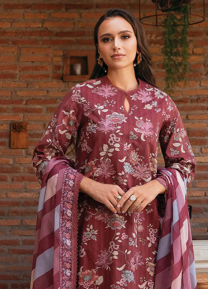 Afrozeh Embroidered Lawn Suit Unstitched 3 Piece AF25DH D-08 Azara B - Summer Collection