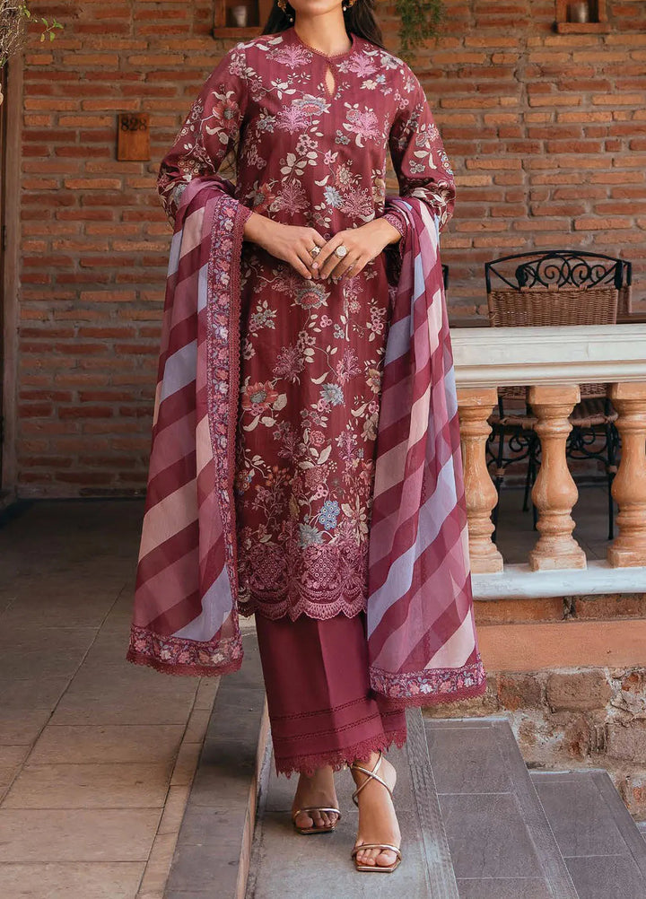 Afrozeh Embroidered Lawn Suit Unstitched 3 Piece AF25DH D-08 Azara B - Summer Collection