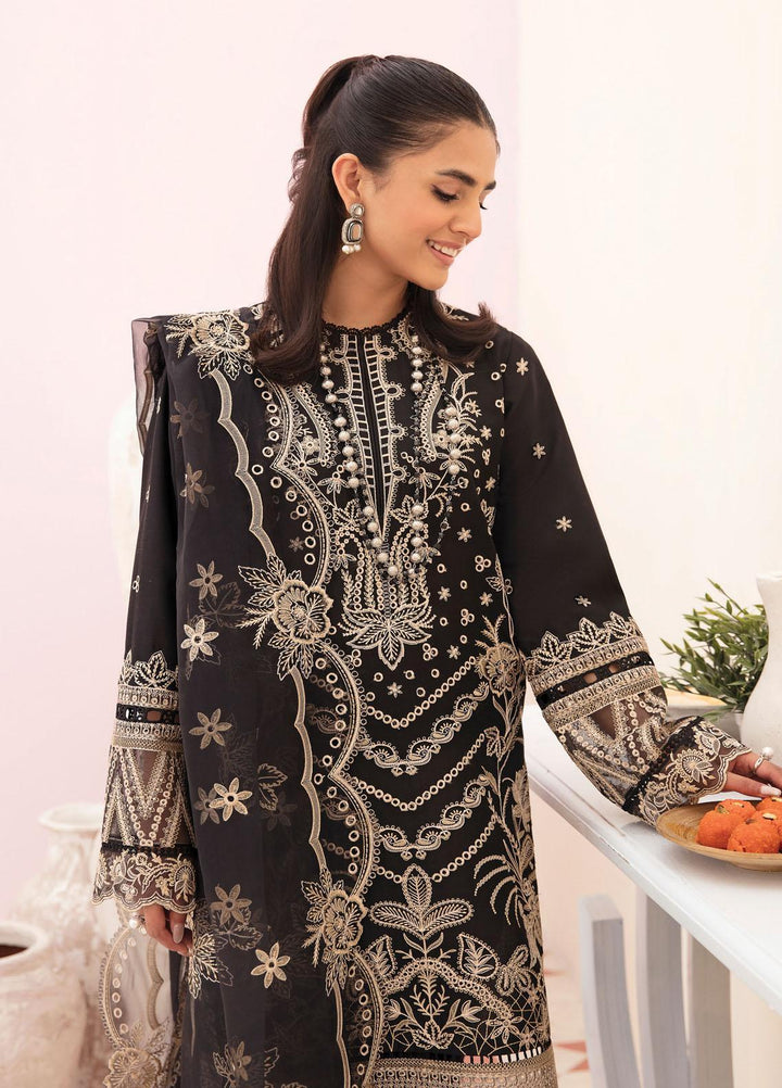Afrozeh Embroidered Lawn Suits Unstitched 3 Piece AF23FC AL-23-V3-07 Noir - Festive Collection