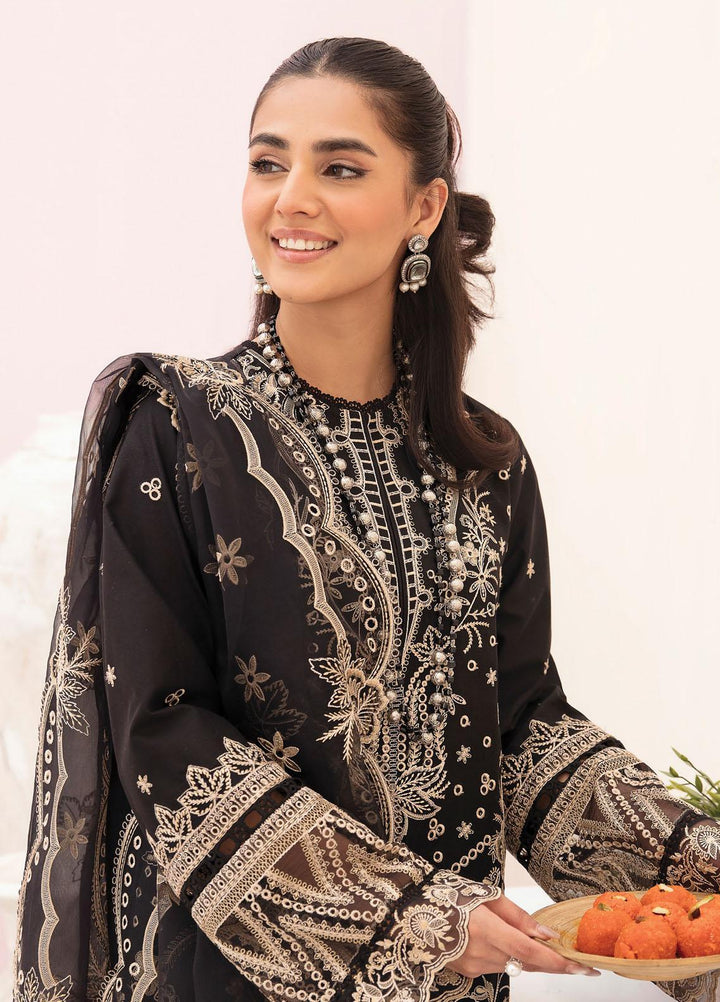 Afrozeh Embroidered Lawn Suits Unstitched 3 Piece AF23FC AL-23-V3-07 Noir - Festive Collection