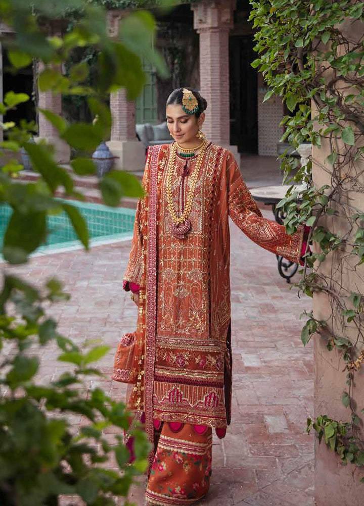 Afrozeh Embroidered Raw Silk Suits Unstitched 3 Piece AF21HW DAR-E-JAAN - Formals Wedding  Collection