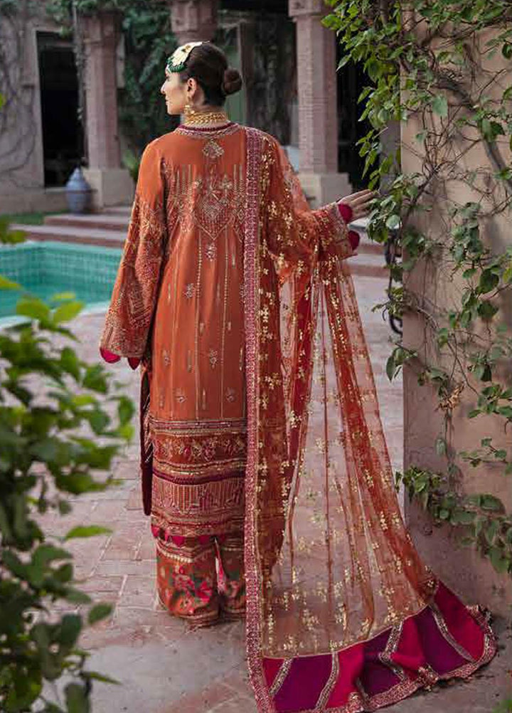 Afrozeh Embroidered Raw Silk Suits Unstitched 3 Piece AF21HW DAR-E-JAAN - Formals Wedding  Collection