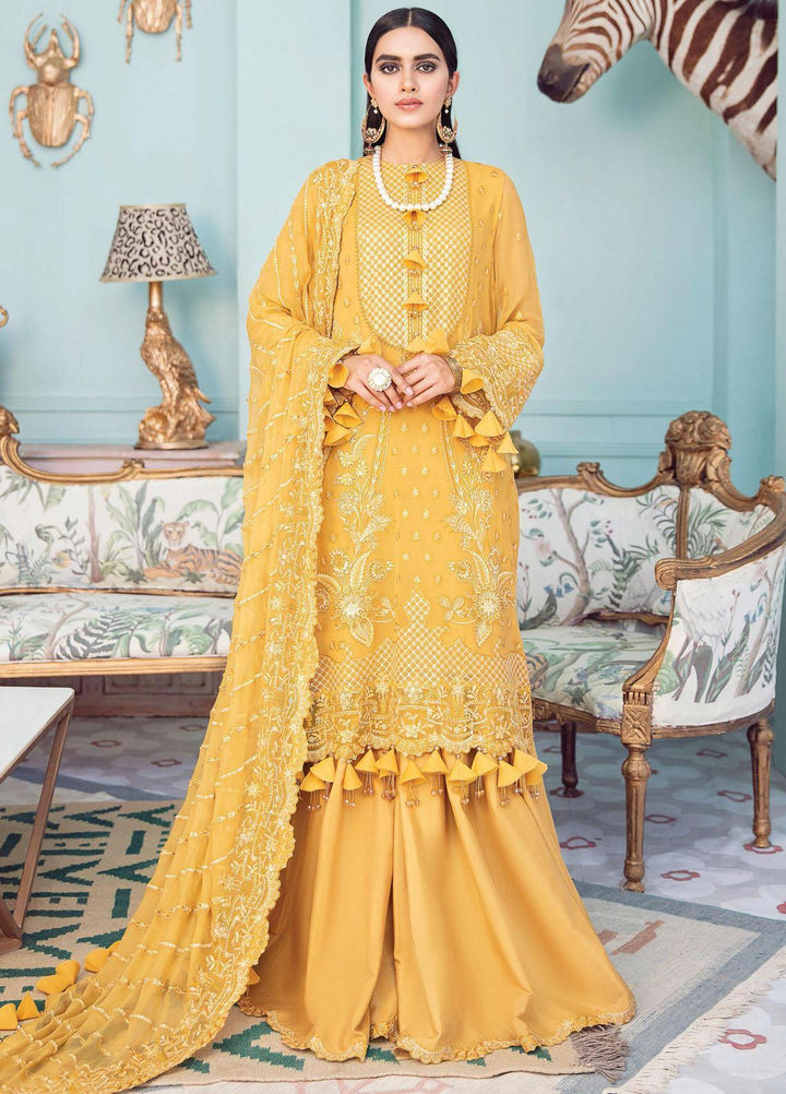 Afrozeh Embroidered Chiffon Suits Unstitched 3 Piece AF21LF 01-ABLAZE - Summer Collection