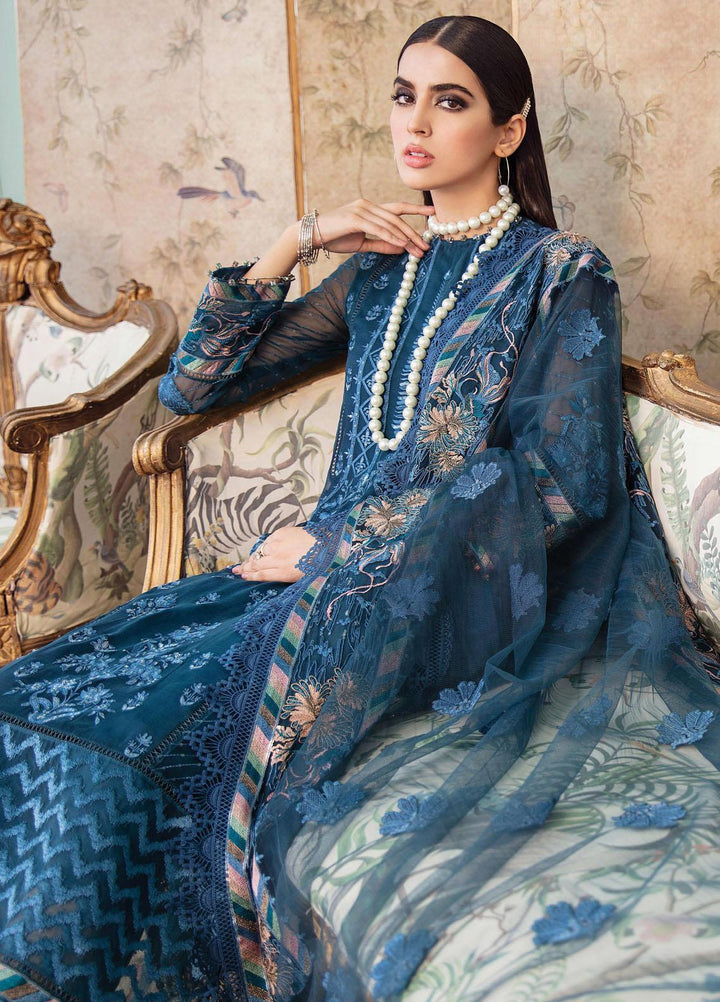 Afrozeh Embroidered Chiffon Suits Unstitched 3 Piece AF21LF 10-SANGRIA - Summer Collection