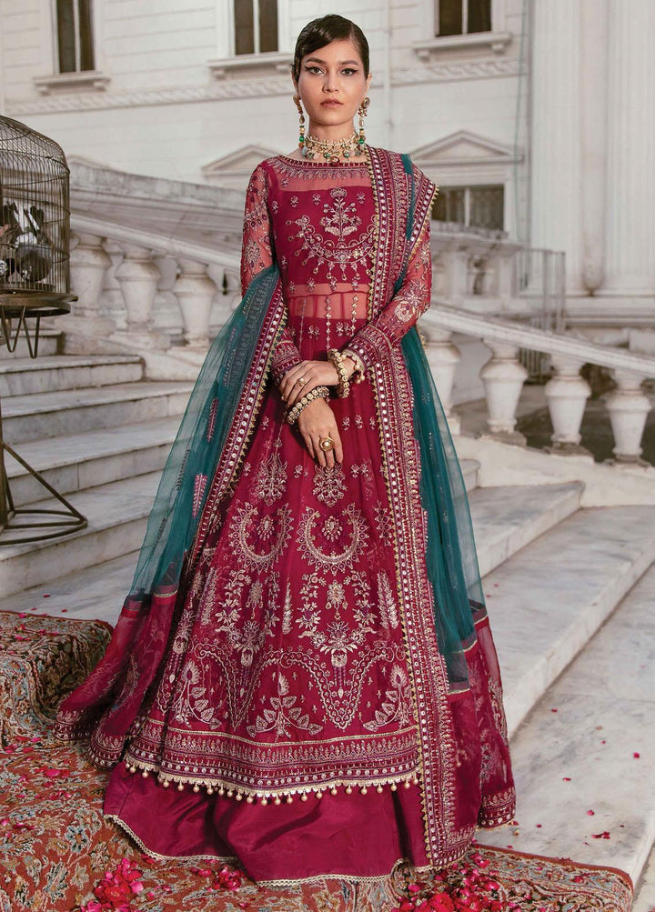 La Fuchsia By Afrozeh Embroidered Chiffon Suits Unstitched 3 Piece AF22LF Majestic Reine - Luxury Collection