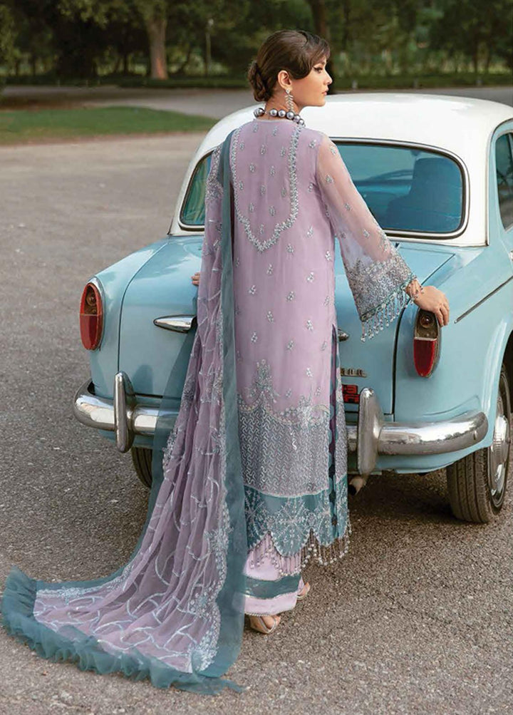 La Fuchsia By Afrozeh Embroidered Chiffon Suits Unstitched 3 Piece AF22LF Pixie Dust - Luxury Collection