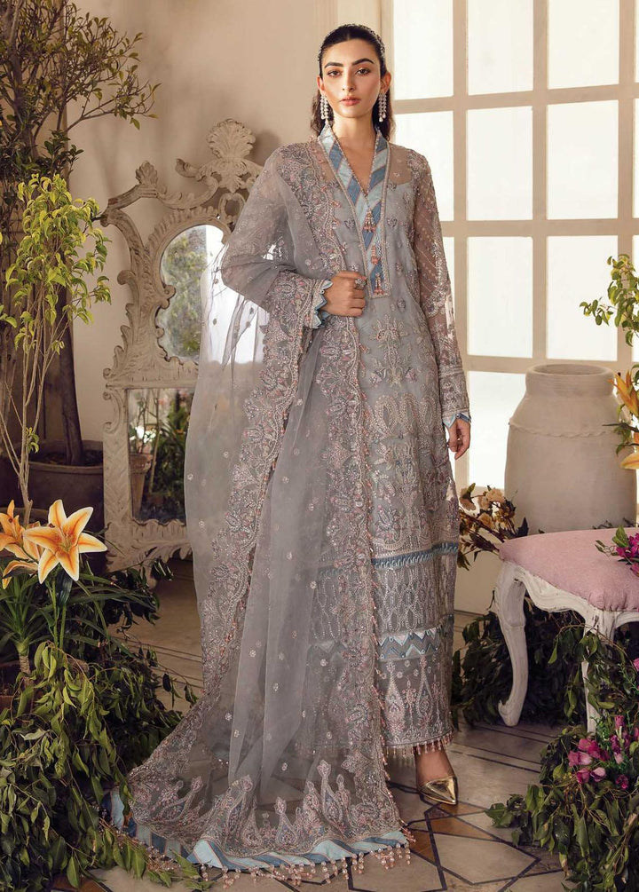 La Fuchsia By Afrozeh Embroidered Organza Suits Unstitched 3 Piece AF22WD 02 Lucia - Wedding Collection