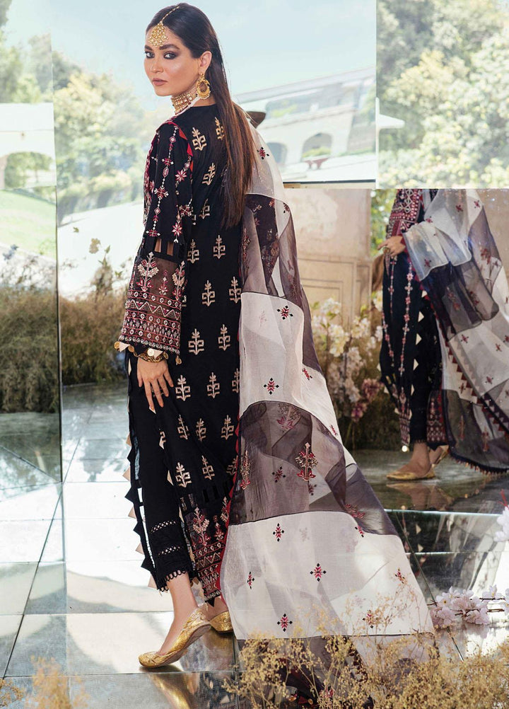Afrozeh Embroidered Lawn Suits Unstitched 3 Piece AF21L 01 Smokey Oynx - Luxury Collection