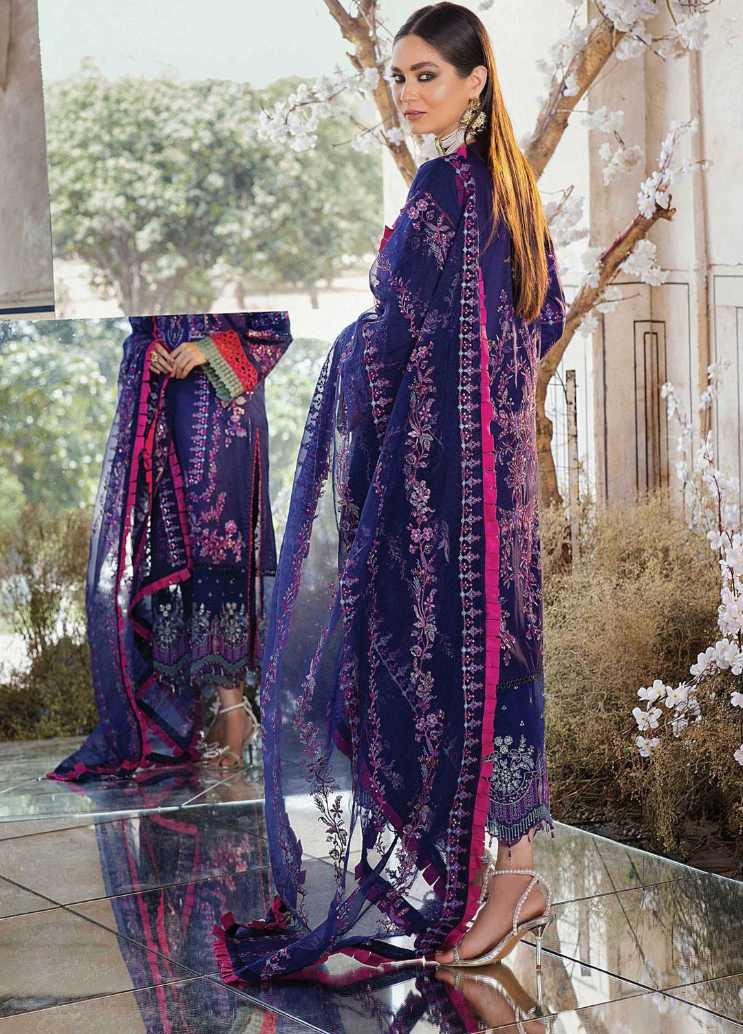 Afrozeh Embroidered Lawn Suits Unstitched 3 Piece AF21L 05 Cyra - Luxury Collection