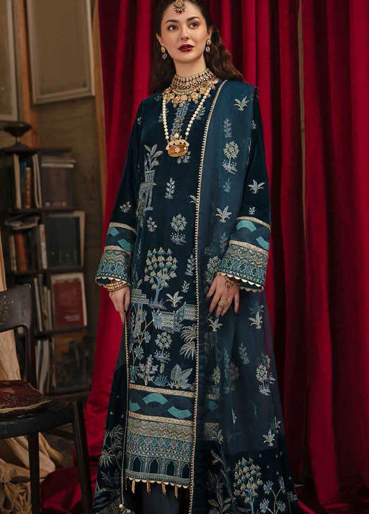 Nagma By Afrozeh Embroidered Velvet Suits Unstitched 3 Piece AF21NV 03 Noor-e-Jan - Luxury Collection