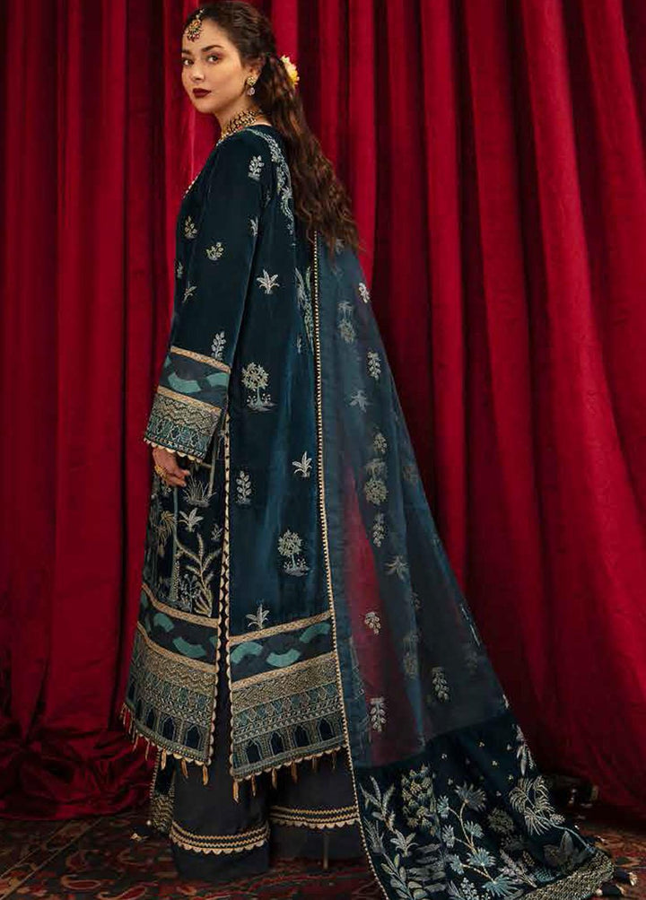 Nagma By Afrozeh Embroidered Velvet Suits Unstitched 3 Piece AF21NV 03 Noor-e-Jan - Luxury Collection