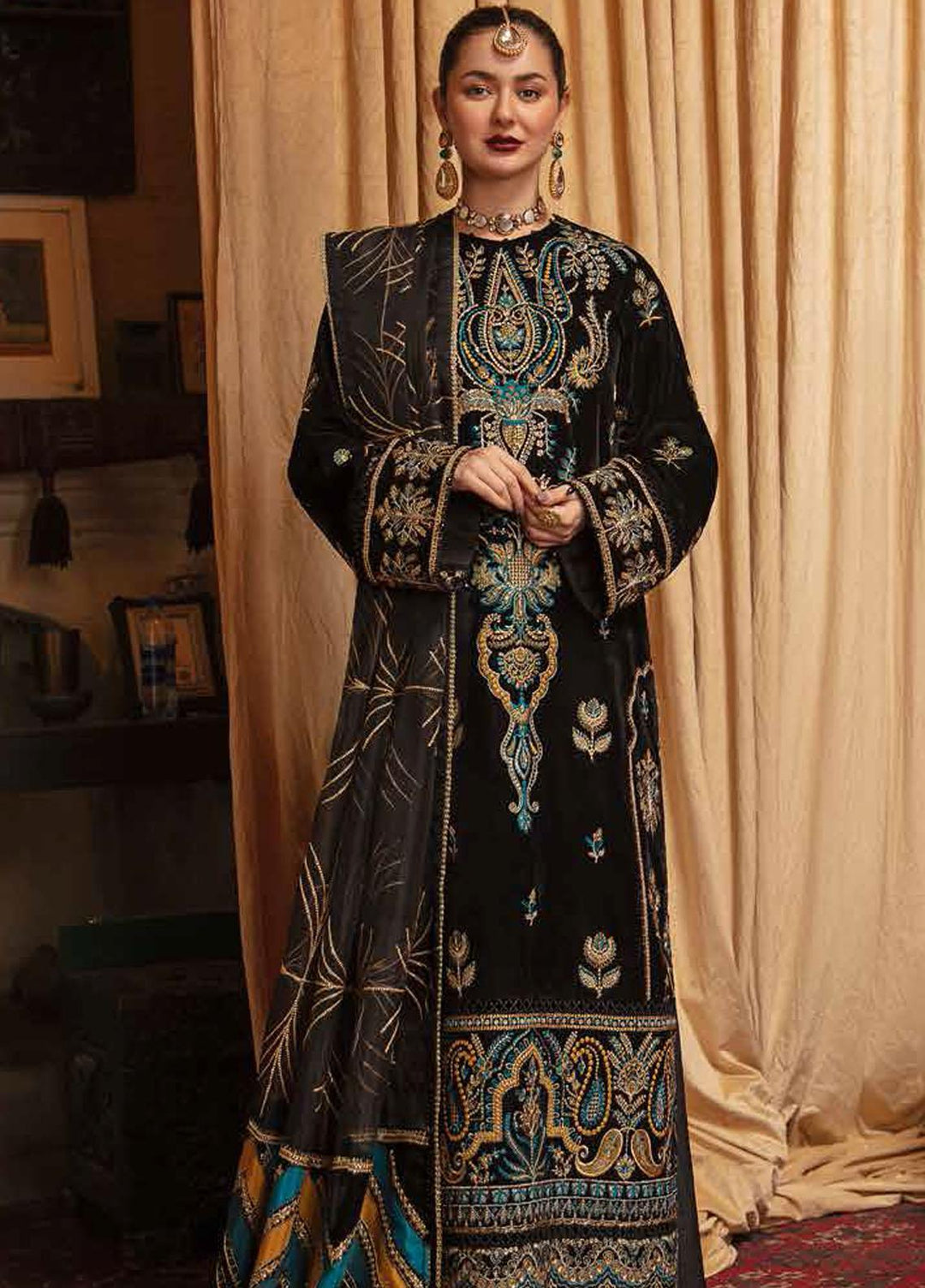 Nagma By Afrozeh Embroidered Velvet Suits Unstitched 3 Piece AF21NV 07 Shehrbano - Luxury Collection