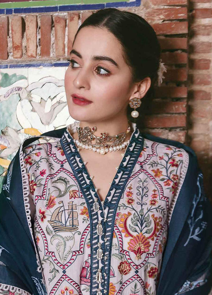 Shabnami By Afrozeh Embroidered Lawn Suits Unstitched 3 Piece AF22S 10 Shahbano - Festive Collection