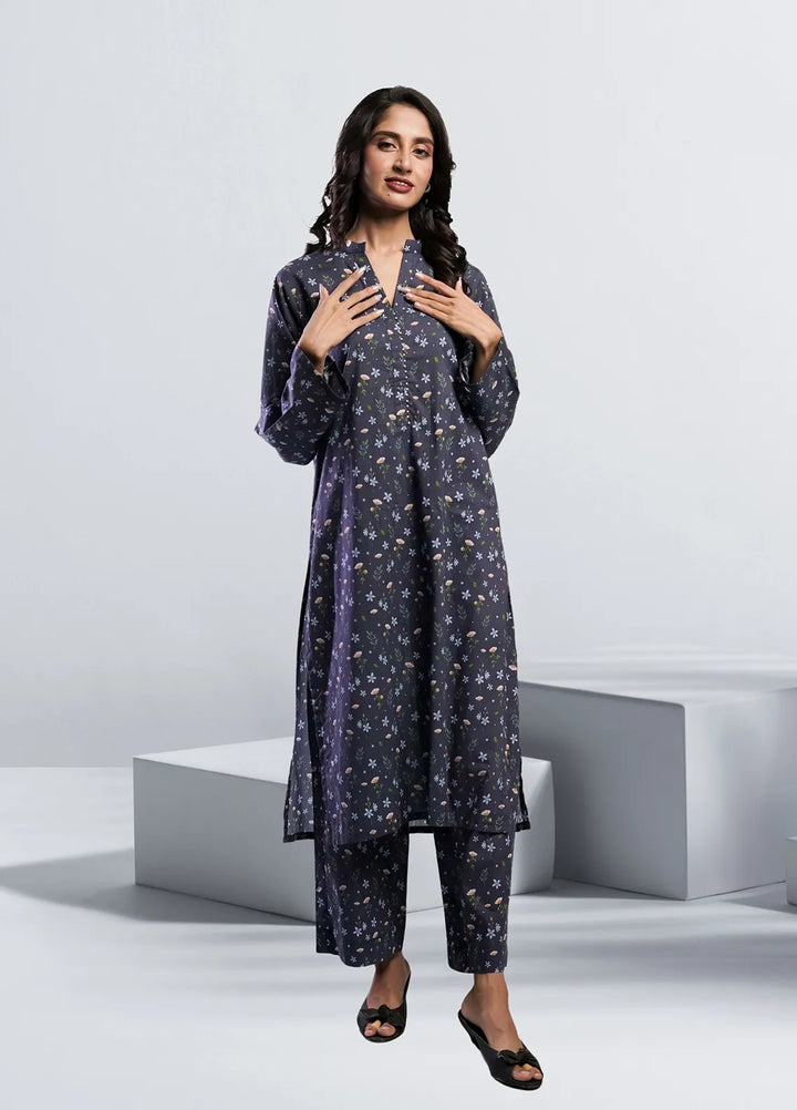 Ahlam by Safa Textiles Pret Cambric 2 Piece Suit Blue Bell