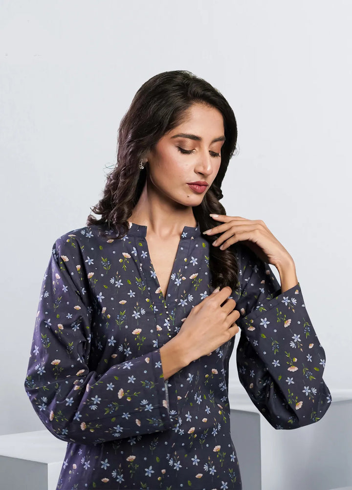 Ahlam by Safa Textiles Pret Cambric 2 Piece Suit Blue Bell
