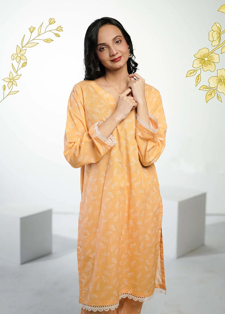 Ahlam by Safa Textiles Pret Cambric 2 Piece Suit Citrus burst