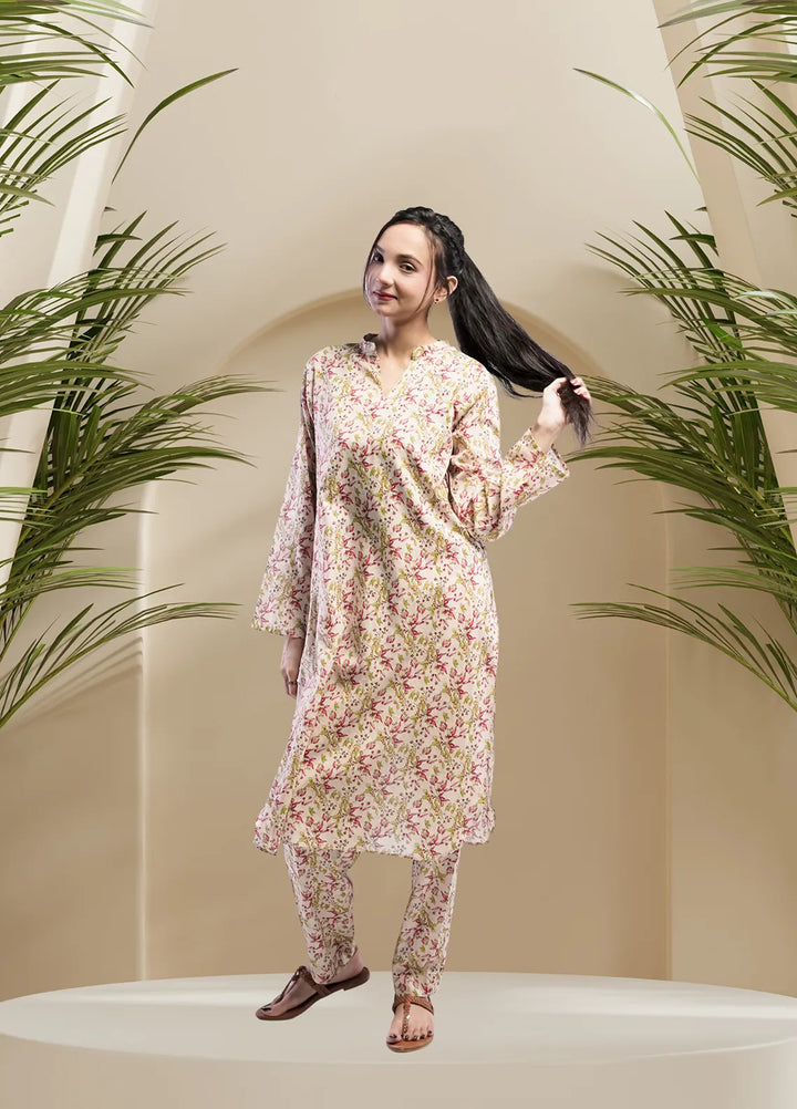 Ahlam by Safa Textiles Pret Cambric 2 Piece Suit Floral Finesse