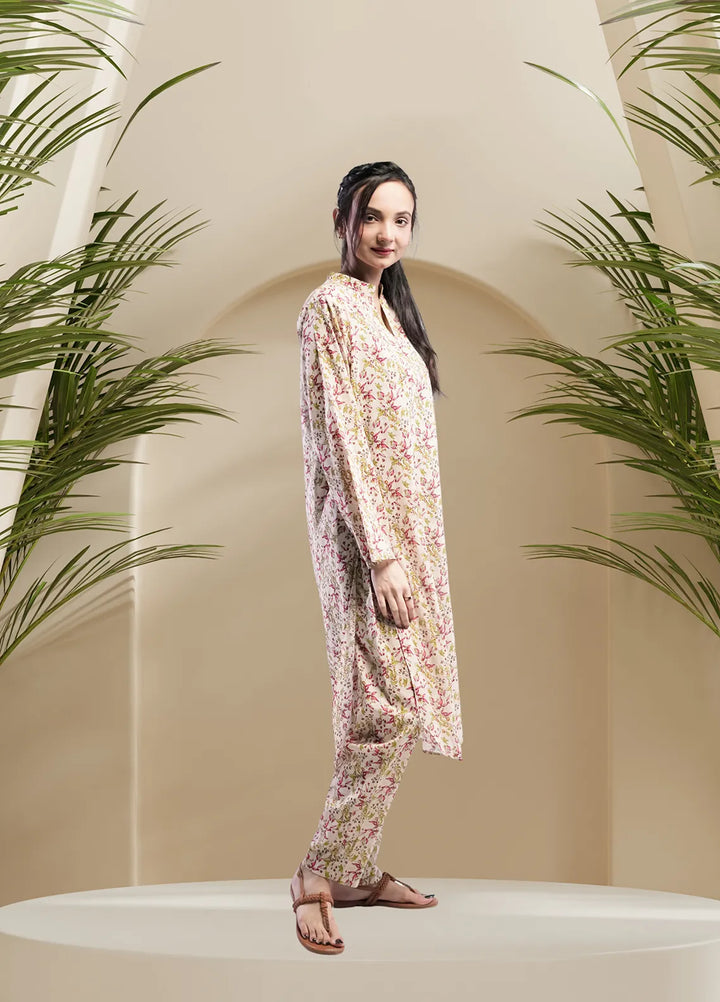Ahlam by Safa Textiles Pret Cambric 2 Piece Suit Floral Finesse