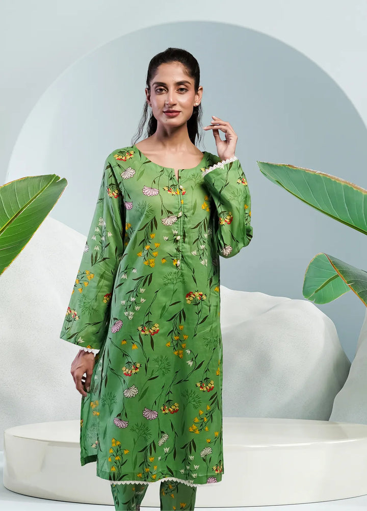 Ahlam by Safa Textiles Pret Cambric 2 Piece Suit Pastel Green