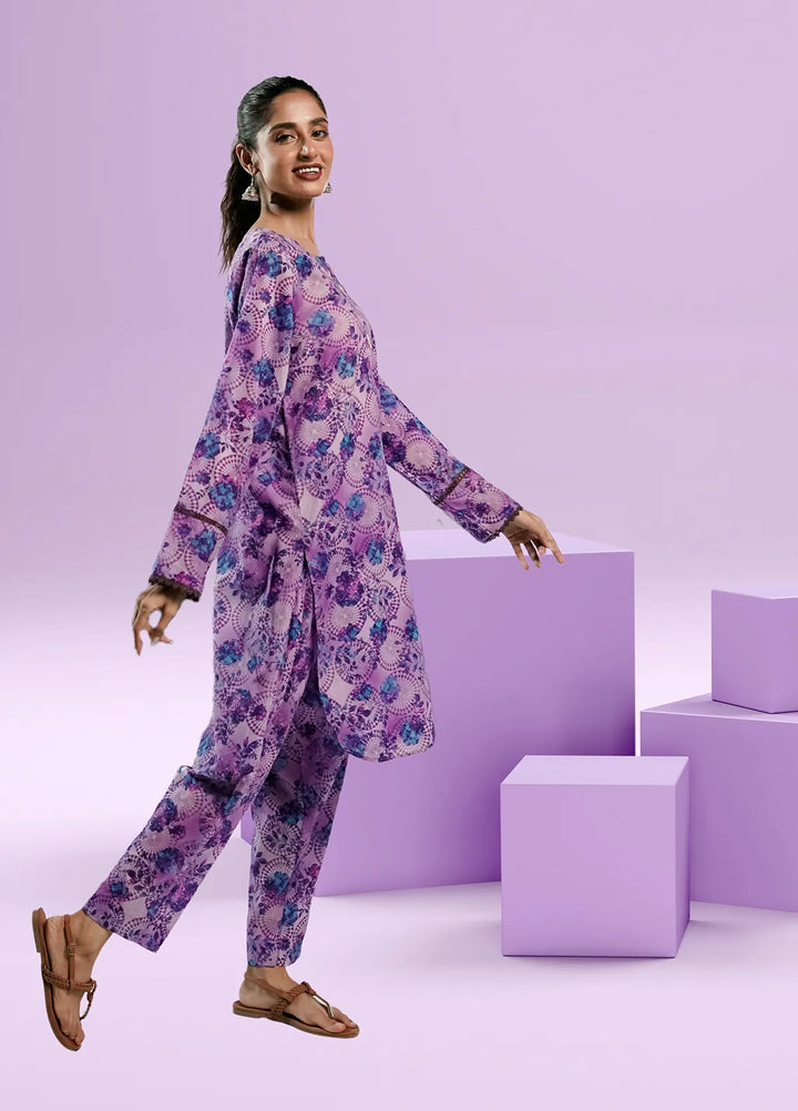 Ahlam by Safa Textiles Pret Cambric 2 Piece Suit Periwinkle