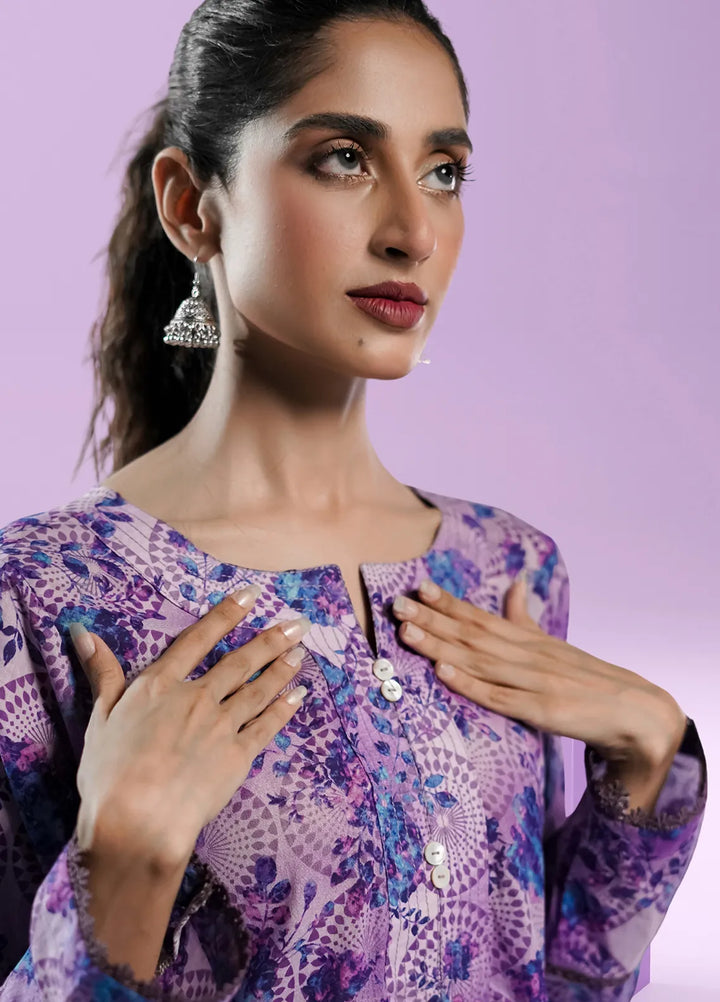 Ahlam by Safa Textiles Pret Cambric 2 Piece Suit Periwinkle