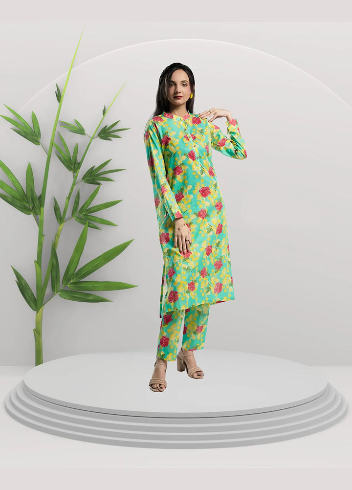 Ahlam by Safa Textiles Pret Cambric 2 Piece Suit Seafoam