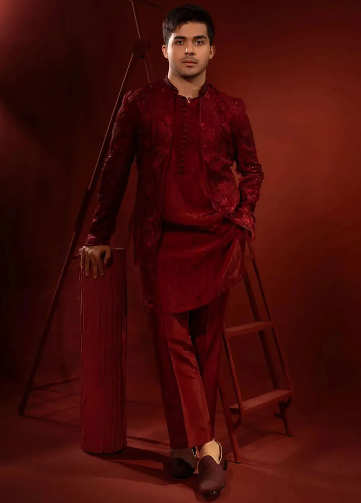 Ahmad Raza Embroidered Men Prince Suit - AR9017