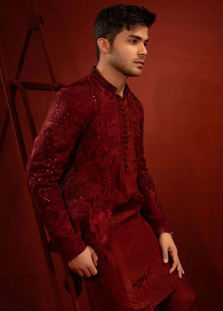 Ahmad Raza Embroidered Men Prince Suit - AR9017