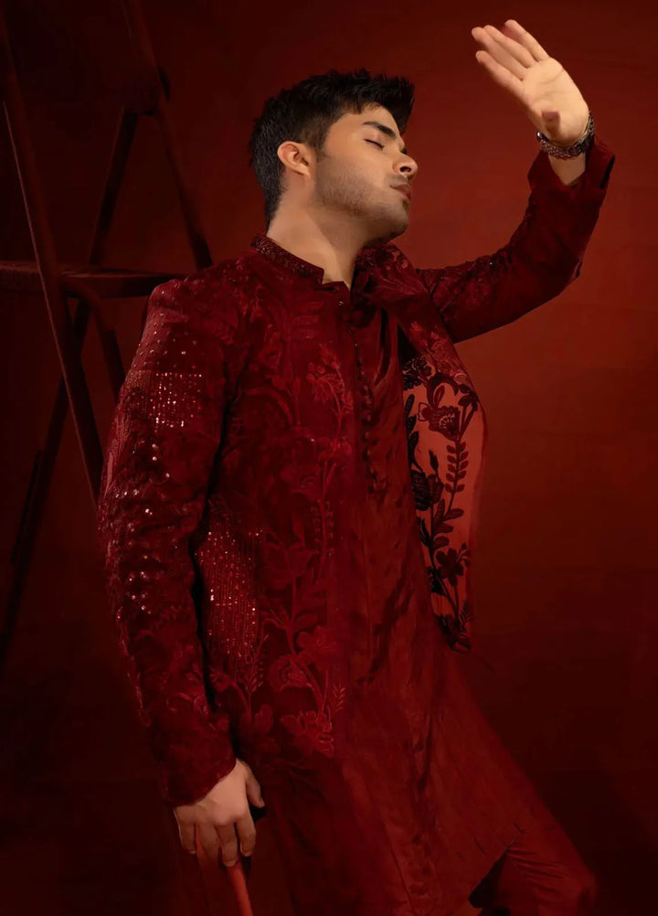Ahmad Raza Embroidered Men Prince Suit - AR9017