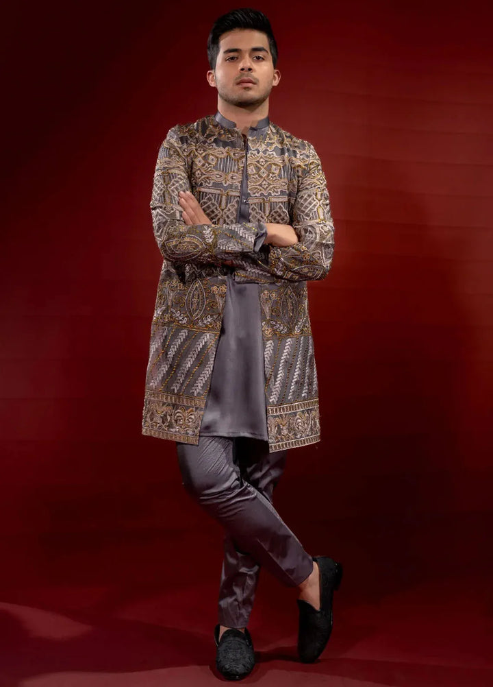 Ahmad Raza Embroidered Men Prince Suit - AR9027
